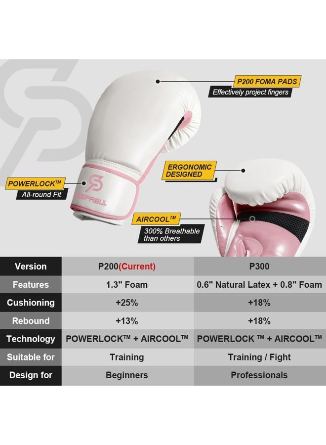 SAEEPABUL S200 Boxing Gloves for Women Suitable for Boxing Kickboxing Mixed Martial Arts Maui Thai MMA Heavy Bag Fighting Training Dopamine Pink, 14oz - Image 5