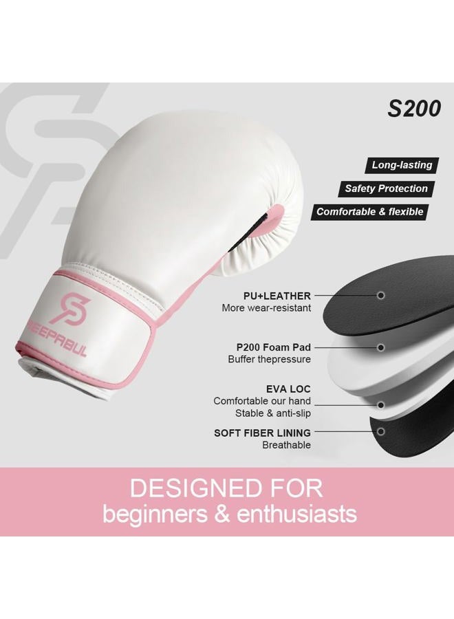 SAEEPABUL S200 Boxing Gloves for Women Suitable for Boxing Kickboxing Mixed Martial Arts Maui Thai MMA Heavy Bag Fighting Training Dopamine Pink, 14oz - Image 2