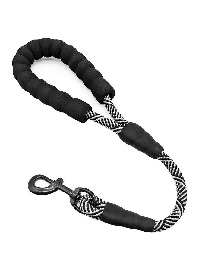 Mycicy Mycicy Short Dog Leash- 18 Inch Rope Traffic Leash with Padded Handle- 1/2” Strong Nylon Tab Leash for Medium Large Dogs Training Walking (Black) - Image 1