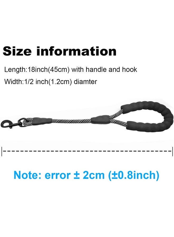 Mycicy Mycicy Short Dog Leash- 18 Inch Rope Traffic Leash with Padded Handle- 1/2” Strong Nylon Tab Leash for Medium Large Dogs Training Walking (Black) - Image 5