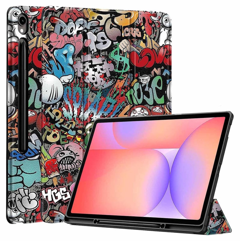ProElite Cover for Samsung Galaxy Tab S10 Lite 10.9"/ Tab S9 FE 10.9 inch/Tab S10 FE/Tab S9 11" Cover, Soft Flexible Flip Case Cover with S Pen Holder, Auto Sleep Wake, [Recoil Series] - Hippy - Image 1