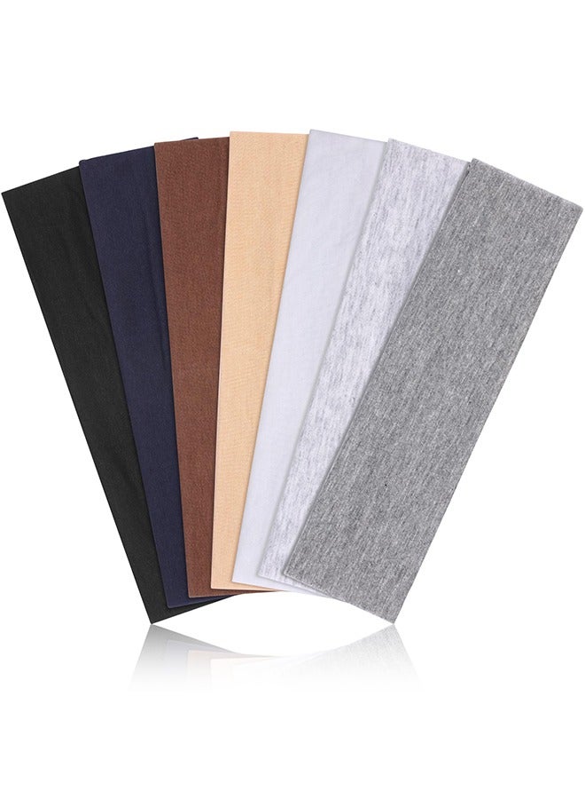 Generic Headbands for Women Non Slip, Fashion Sports Hair Bands for Women's Hair, Soft Cotton Cloth Stretchy Headbands for Women for Workout Yoga Running (7 color combinations)  - Image 1