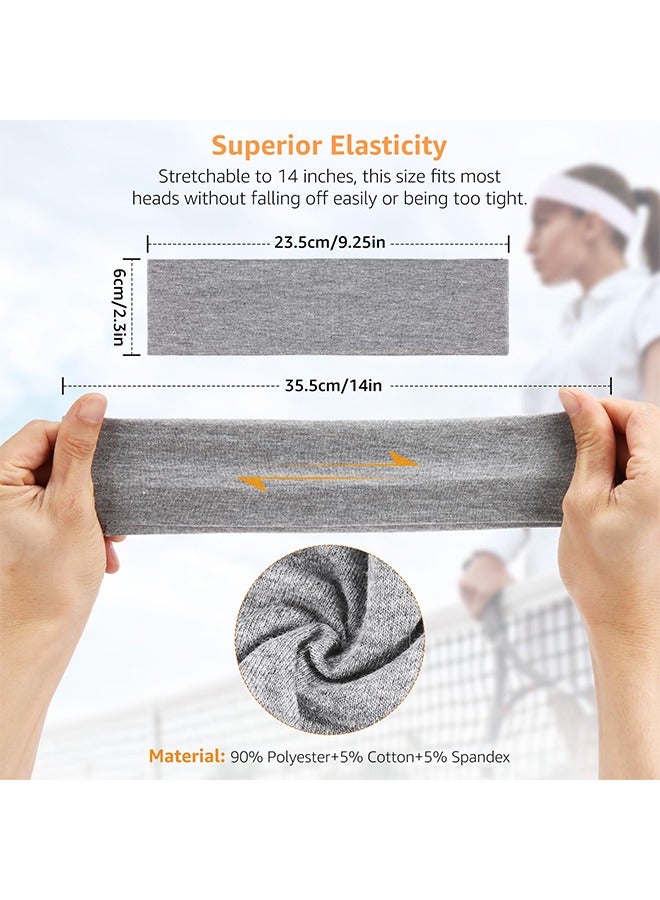 Generic Headbands for Women Non Slip, Fashion Sports Hair Bands for Women's Hair, Soft Cotton Cloth Stretchy Headbands for Women for Workout Yoga Running (7 color combinations)  - Image 3