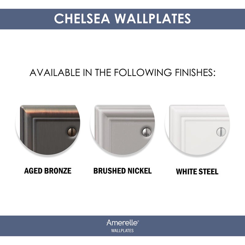 Amerelle 149DDB Chelsea Wallplate, 1 Duplex, Steel, Aged Bronze, 1-Pack - Image 4