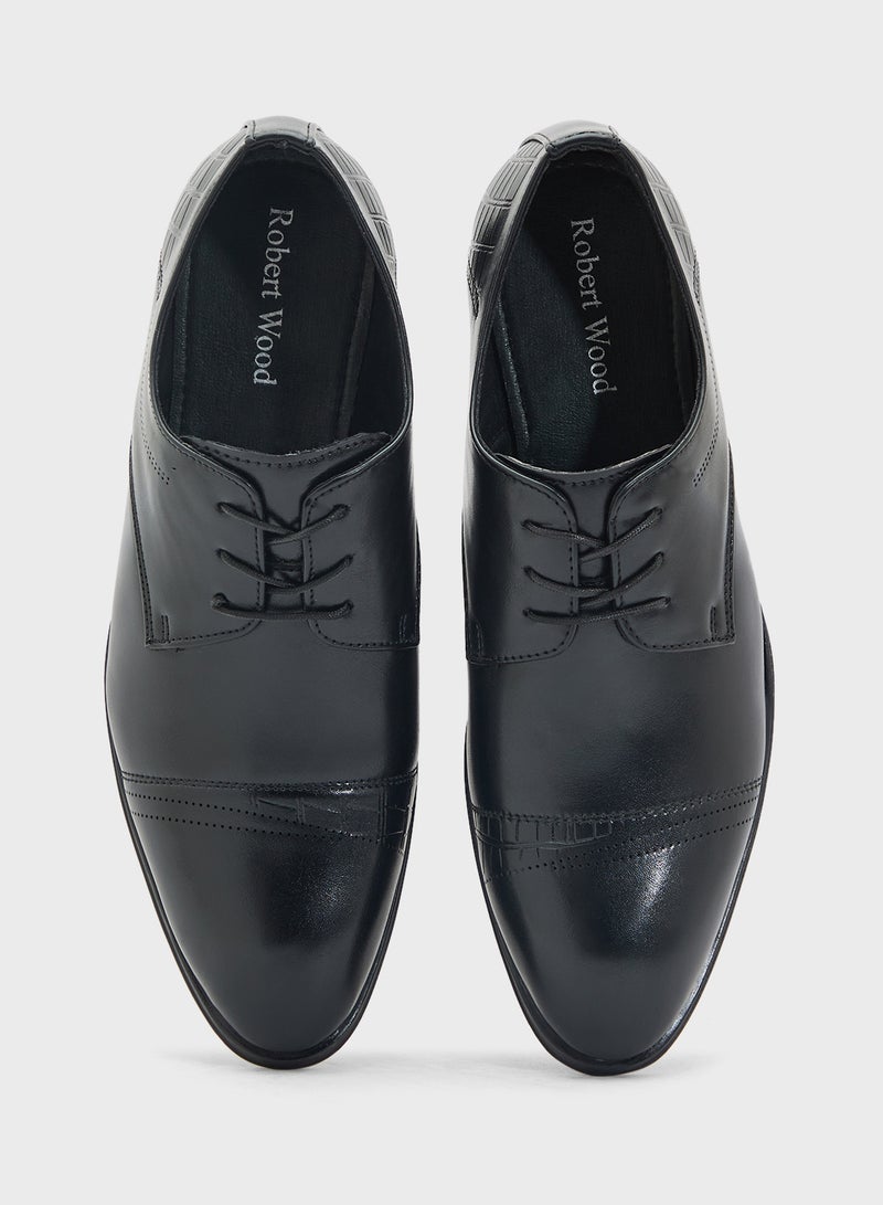 Robert Wood Embossed Texture Formal Lace Ups  - Image 4