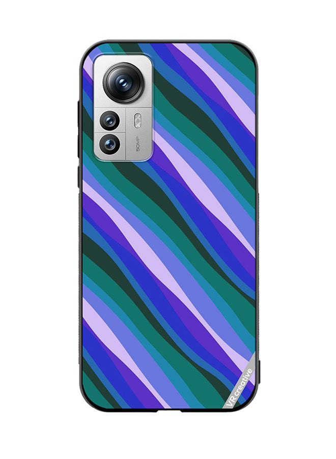 VR CREATIVE Protective Case Cover For Xiaomi 12X Colorful With Curved Lines Pattern Design Multicolour - Image 1