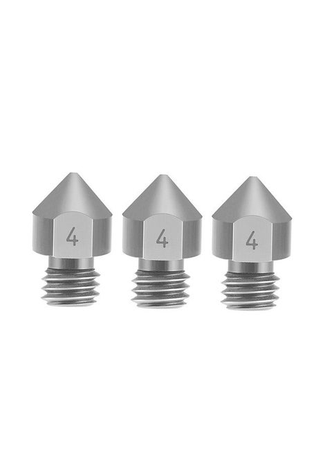 3D Printer Parts 3pcs TC4 Titanium Alloy Nozzles 0.2/0.3/0.4/0.5mm Optional M6 Thread MK8 Extruder Nozzle for 1.75mm Filament Compatible with Creality CR-10 3 Ender-3 Pro