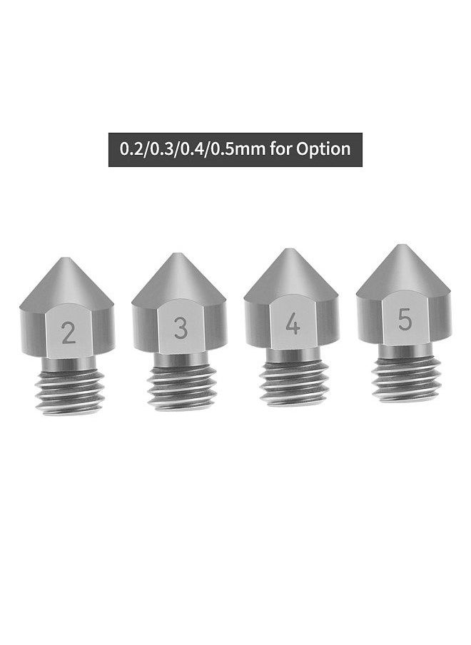 Generic - 3D Printer Parts 3pcs TC4 Titanium Alloy Nozzles 0.2/0.3/0.4/0.5mm Optional M6 Thread MK8 Extruder Nozzle for 1.75mm Filament Compatible with Creality CR-10 3 Ender-3 Pro - Image 1