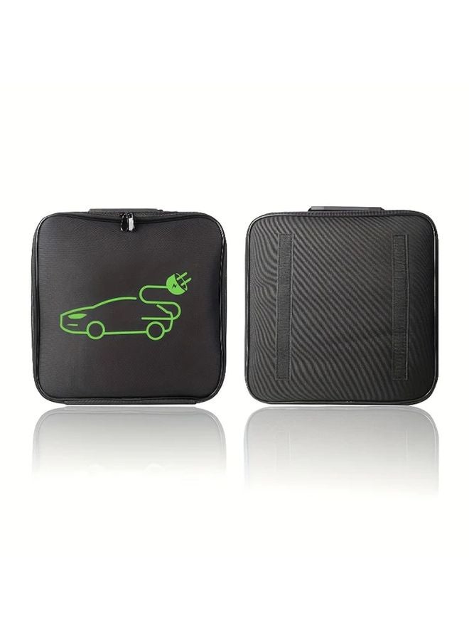Large Capacity Nylon EV Charger Organizer Bag Square Model Portable Electric Car Charging Cable Holder - Image 1