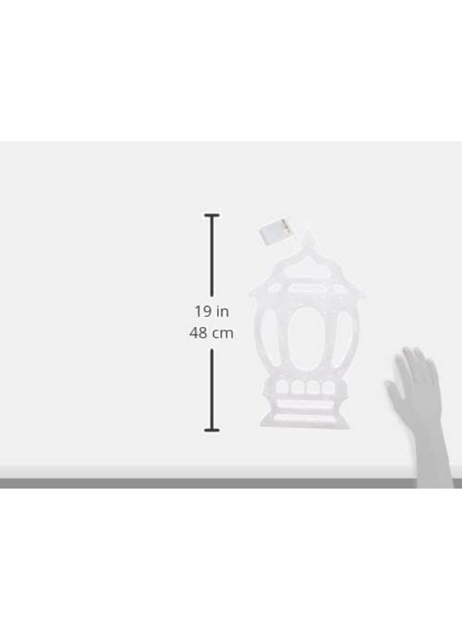 Plastic Ramadan Lantern 40cm , Electric Ramadan Fanous with Colorful LED Lights, Multicolor Decorative Lantern for Home Wall Ramadan Decoration, 9V - Image 3