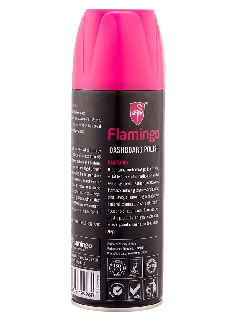 Flamingo Car Dashboard Polishing Spray, 450ml - Strawberry Scent - Image 2
