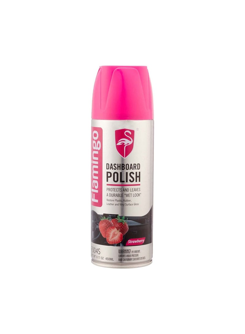 Flamingo Car Dashboard Polishing Spray, 450ml - Strawberry Scent - Image 1