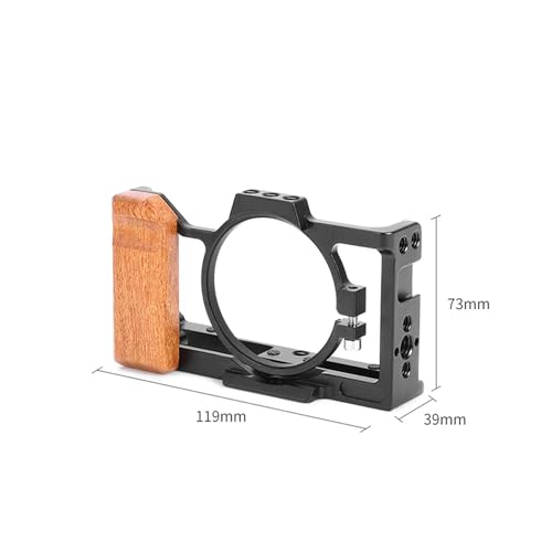 DIGITEK® Professional Cam Cage (S) for Sony ZV1 Series Cameras, Lightweight Aluminum Form-Fitted Cage with Quick Tripod Mounting and Wooden Hand Grip - Image 3