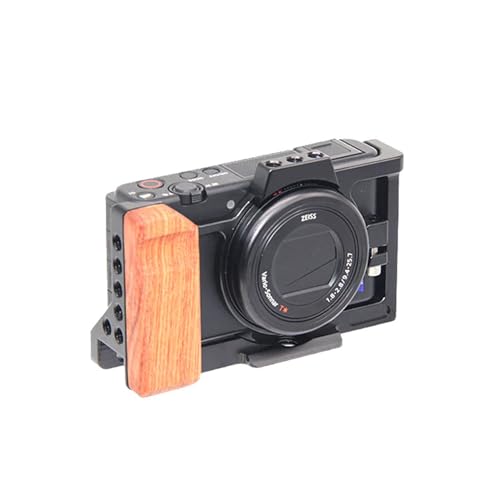 DIGITEK® Professional Cam Cage (S) for Sony ZV1 Series Cameras, Lightweight Aluminum Form-Fitted Cage with Quick Tripod Mounting and Wooden Hand Grip - Image 2