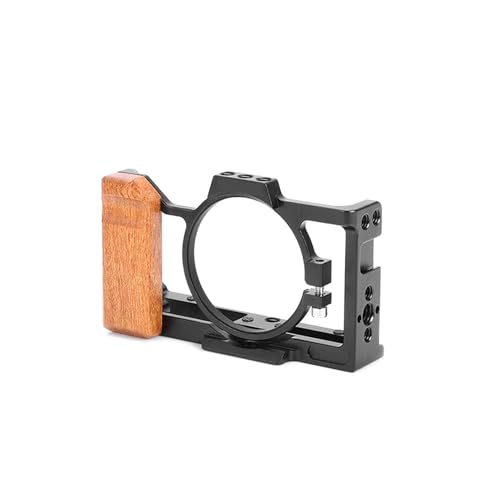DIGITEK® Professional Cam Cage (S) for Sony ZV1 Series Cameras, Lightweight Aluminum Form-Fitted Cage with Quick Tripod Mounting and Wooden Hand Grip - Image 1