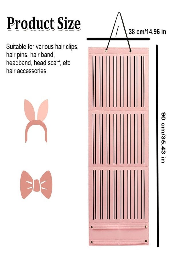 SGABANI 3-Layer Baby Girl Hair Bows Holder, Hair Clips Storage Hanger for Ribbons, Hair Bows Organizer, Baby Hair Clip Storage Display Sturdy Stand, Wall Hanging for Girl Room (Pink, Large) - Image 2