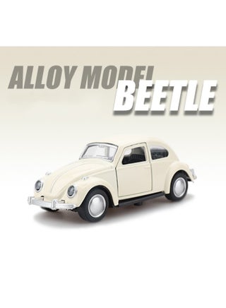 1:36 Classic Beetle Car Model, Alloy Model Car Toy, Vintage Mini Pull Back Car Model Toy for Gift/Kids ( 12X4.5X4.5cm, Beige) - view 2