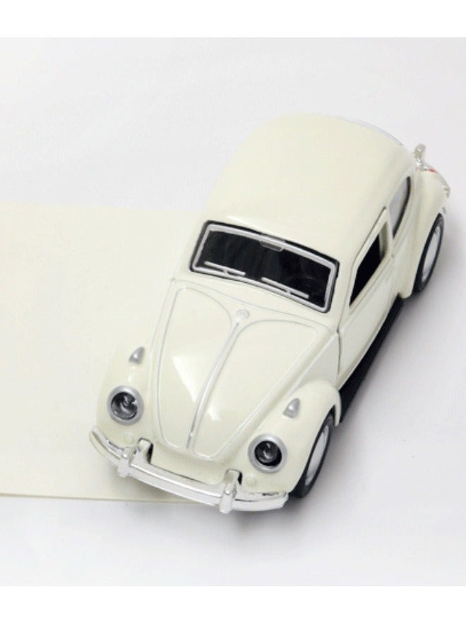 1:36 Classic Beetle Car Model, Alloy Model Car Toy, Vintage Mini Pull Back Car Model Toy for Gift/Kids ( 12X4.5X4.5cm, Beige)  - Image 4
