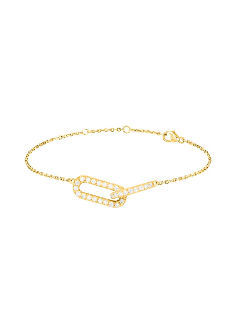 MINUTIAE Adjustable Friends Linked Up Stylish Crystals Cubic Zirconia Diamond Freindship Valentine Bracelet for Women - Image 1