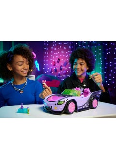 MONSTER HIGH Toy Car, Ghoul Mobile With Pet & Cooler Accessories, Purple Doll-Sized Convertible With Spiderweb Details  - Image 2