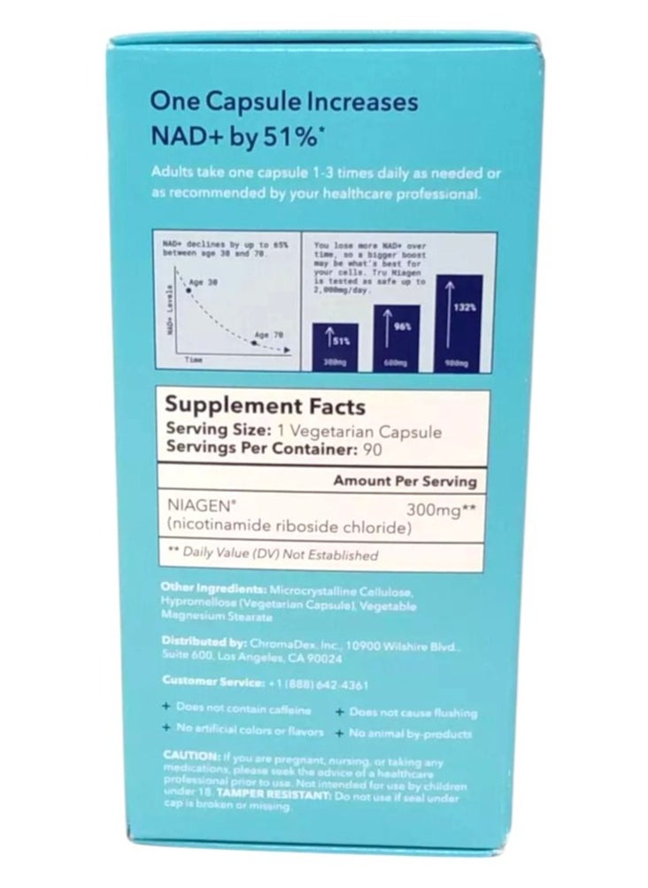 TRU NIAGEN NAD+ Booster, Age Better, 300mg - 90 Vegetarian Capsules  - Image 3