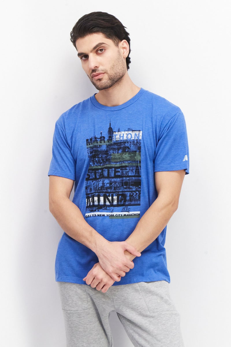 New Balance Men Sportswear Fit Short Sleeves Graphic T-Shirt, Team Royal - Image 1