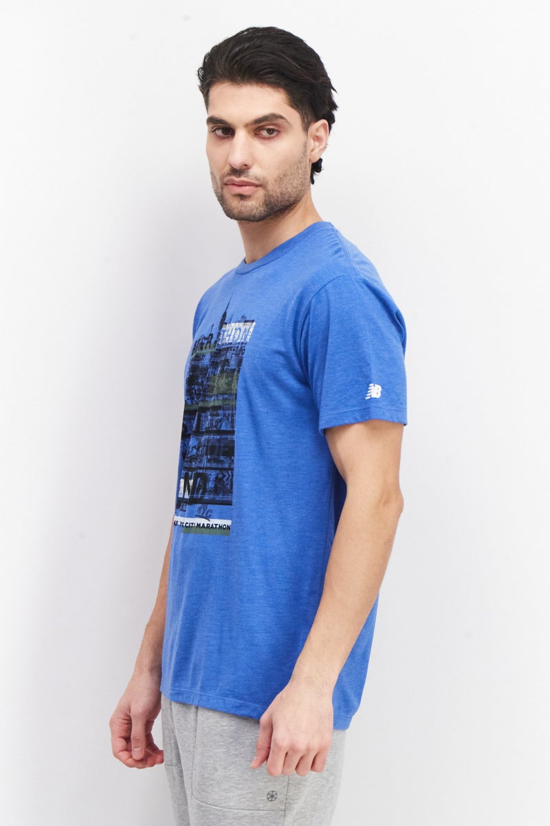 New Balance Men Sportswear Fit Short Sleeves Graphic T-Shirt, Team Royal - Image 3