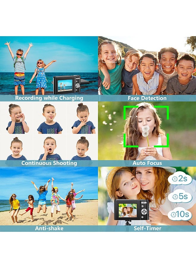 Mi VAZA Autofocus Digital Camera for Kids - FHD 1080P 48MP - Rechargeable Compact Mini Camera with 16X Digital - Portable Pocket Camera - With 64GB Memory Card  - Image 2