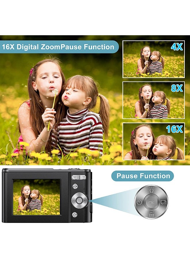Mi VAZA Autofocus Digital Camera for Kids - FHD 1080P 48MP - Rechargeable Compact Mini Camera with 16X Digital - Portable Pocket Camera - With 64GB Memory Card  - Image 5