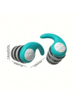 Generic 1 Pair Three-layer Noise-cancelling Earplugs Cyan, Silicone Earplugs, Special For Sleeping, Super Soundproof  - Image 4