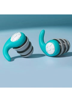 Generic 1 Pair Three-layer Noise-cancelling Earplugs Cyan, Silicone Earplugs, Special For Sleeping, Super Soundproof  - Image 3