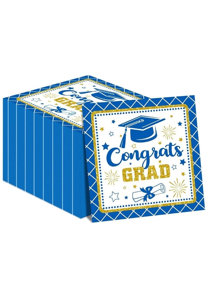 Tevxj مناديل تهنئة التخرج لاحتفالات التخرج 2024 زرقاء تهنئة التخرج مناديل ورقية ذات طابع احتفالي (50 عبوة) - Image 3