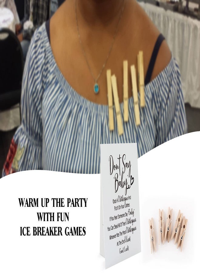 GNATV Don't Say Baby Game, One 8x10 Sign Equipped Standing Rack, 50 Mini Clothespins, Baby Shower Games, Gender Reveal Games, Baby Shower Decoration, Gender Neutral, NB002 - Image 4