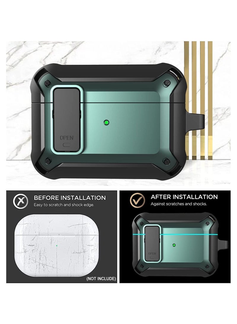 TIGER [Secure Lock] Armor AirPods Pro Case – Upgraded Shockproof Protective Cover, Cool Black/Green Design, Durable Drop-Proof Case for Apple AirPods Pro, Stylish & Secure for Men & Women  - Image 5