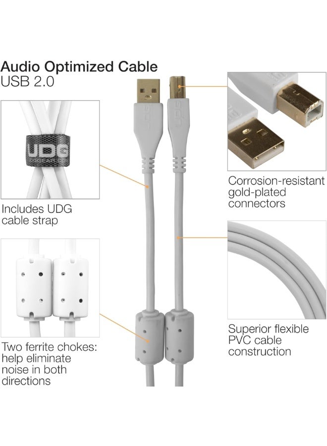 UDG Ultimate Audio Cable USB 2.0 A-B, White, Straight, 3 m - Image 2