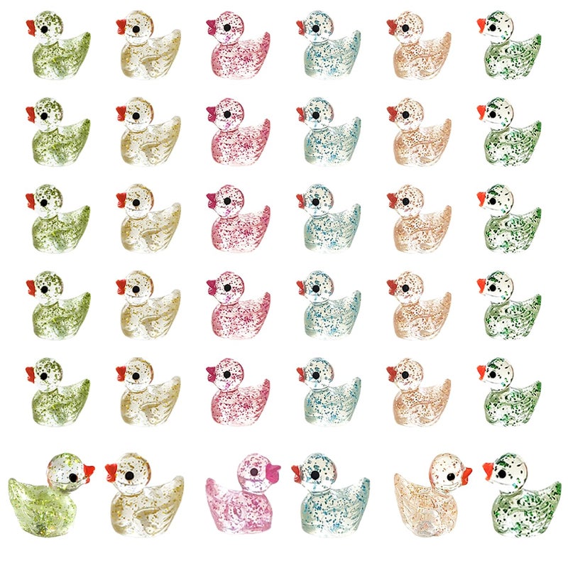 HAMIYELL Pack of 36 Tiny Ducks Little Plastic Duck Mini Resin Ducks for Garden Decorations Dollhouse Miniatures Crafts OrnamentsYellow - Image 2