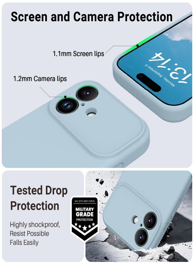 OTOFLY Magnetic for iPhone 17 Case,Compatible with Magsafe,Classic Liquid Silicone Mobile Phone Case,Integrated Camera Control Button,Anti-Scratch Microfiber Lining,Baby Blue - Image 5