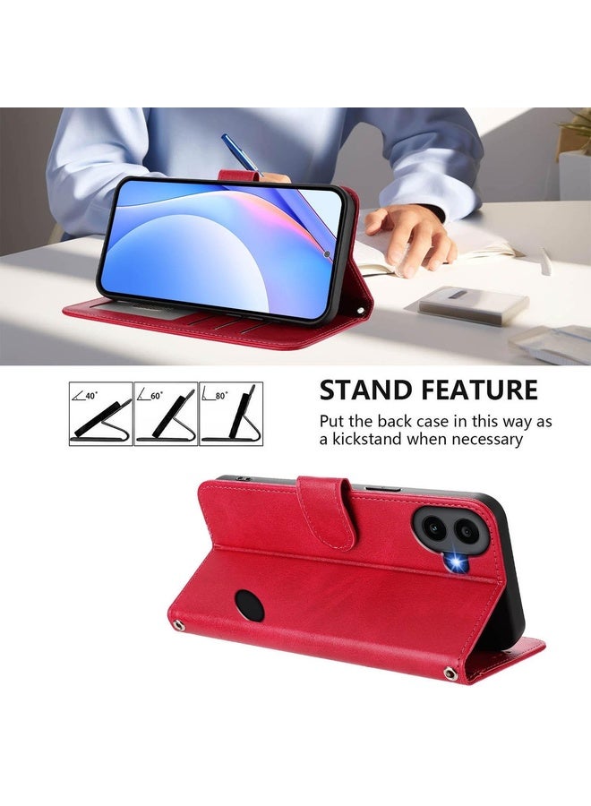 HuHa Protective Cover For Nothing CMF Phone 1 Litter Panda Embossing RFID Leather Phone Case with Lanyard(Rose Red) - Image 4