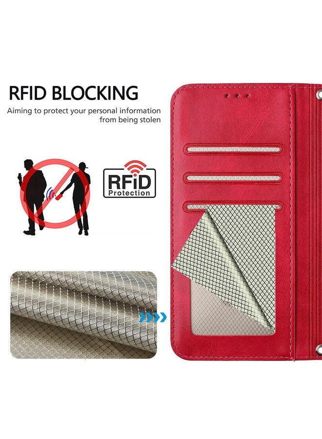HuHa Protective Cover For Nothing CMF Phone 1 Litter Panda Embossing RFID Leather Phone Case with Lanyard(Rose Red) - Image 5