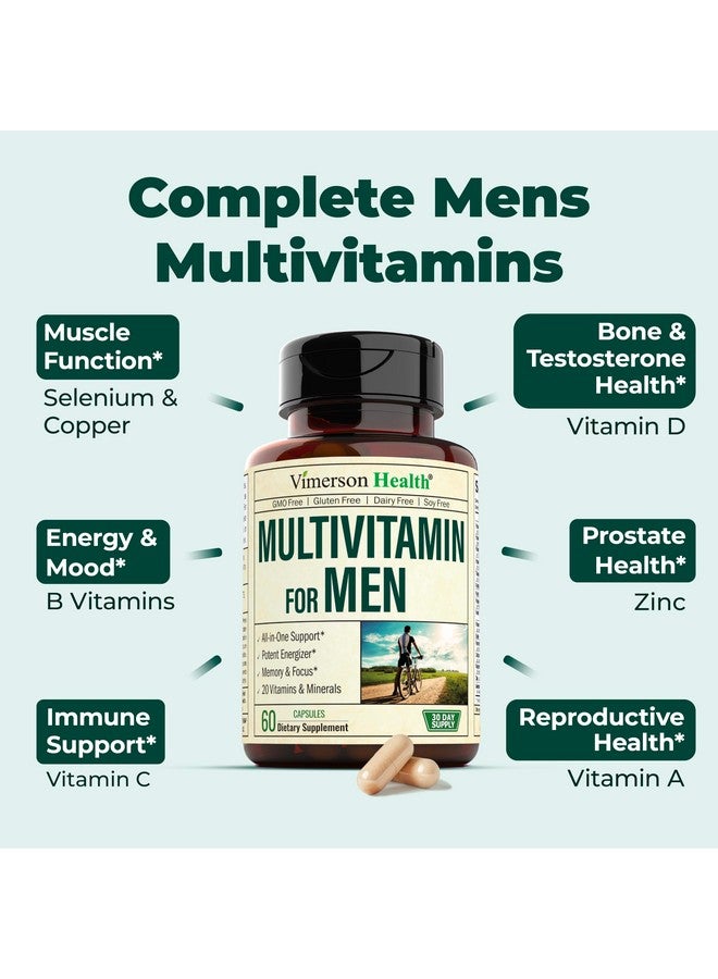 Vimerson Health Multivitamin for Men - Daily Mens Multivitamins & Multiminerals with Vitamin D, Vitamin C, B12 Zinc & More. Essential Vitamins for Men for Energy, Focus, Stamina, Performance, Mens Health. 60 Capsules - Image 5