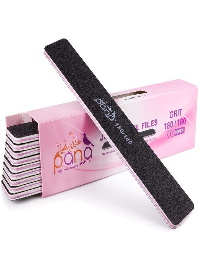 PANA Jumbo Double-Sided Emery Nail File for Manicure, Pedicure, Natural, and Acrylic Nails - Black (Grit 180/180) - 50 Piece Pack - Image 1