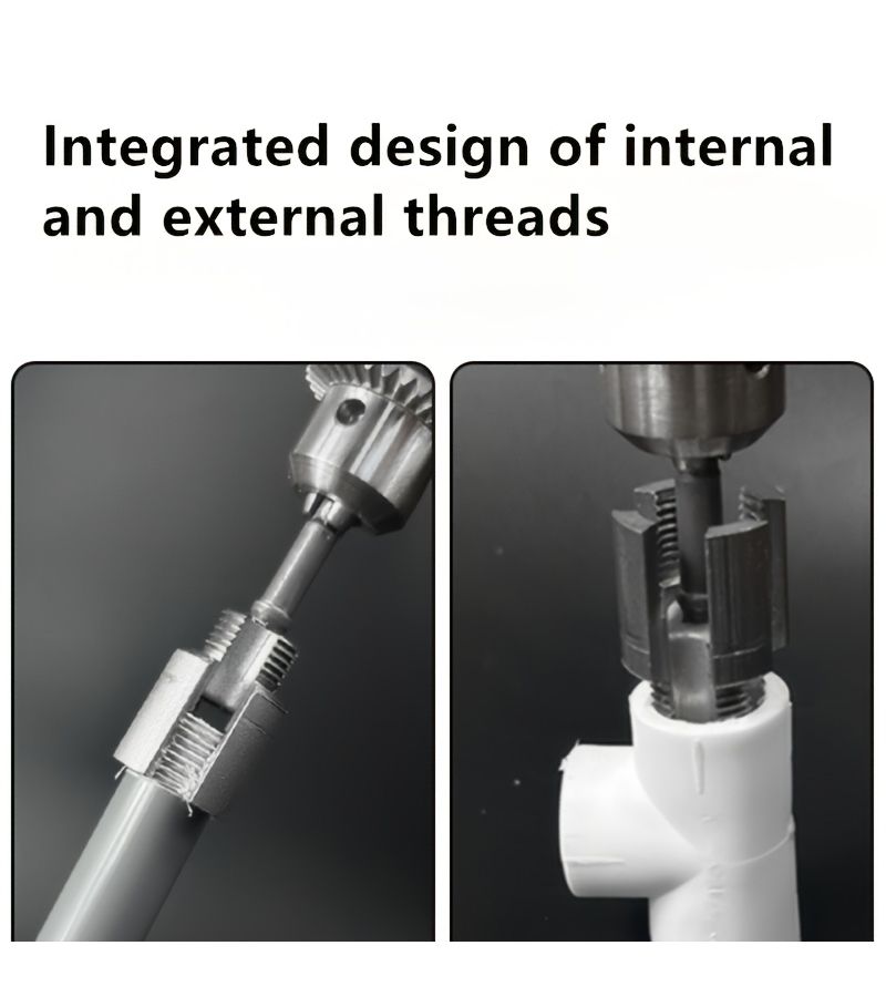 4pcs Pipe Thread Cutting Tool Set with 3/4 Inch Internal External Threader for PVC and Plastic Pipes - Image 2