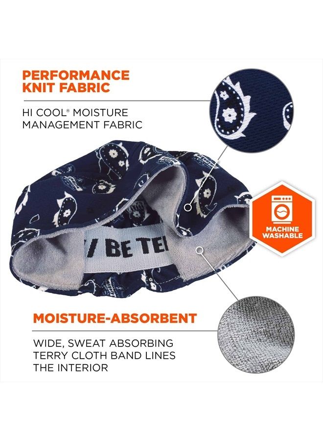 Ergodyne 12509 Chill Its 6630 Skull Cap, Lined with Terry Cloth Sweatband, Sweat Wicking, Navy Western - Image 2