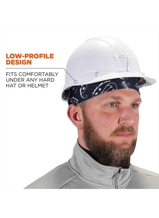Ergodyne 12509 Chill Its 6630 Skull Cap, Lined with Terry Cloth Sweatband, Sweat Wicking, Navy Western - Image 5