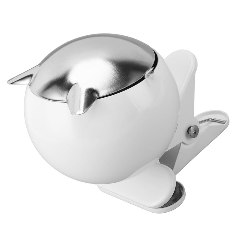 Windproof Clip Ash Tray Innovative Stylish Polished Decorative Cigar Ashtray with Lid for Bar Internet Cafe KTV Office Table White - Image 3