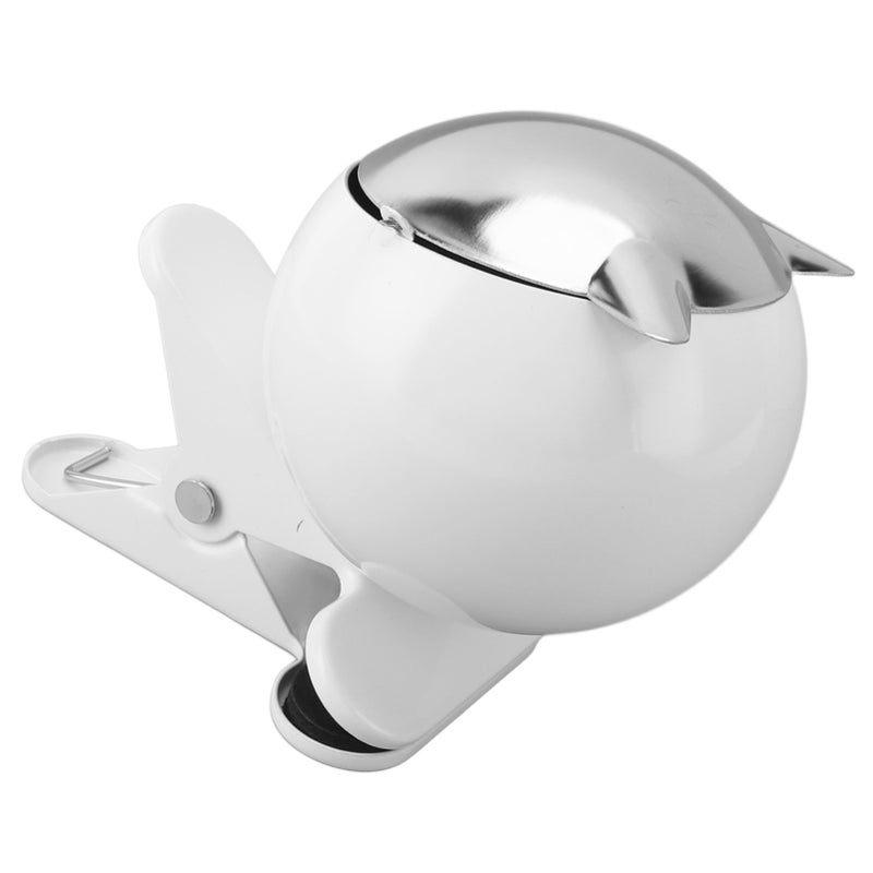 Windproof Clip Ash Tray Innovative Stylish Polished Decorative Cigar Ashtray with Lid for Bar Internet Cafe KTV Office Table White - Image 2