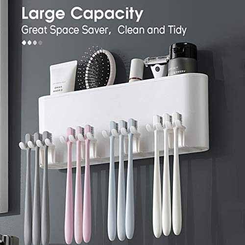 TGOPIT Toothbrush Holder Premium Toothbrush Holder Wall Mounted with 4 Cups Kids Favorite Candy Toothbrush Holder for Bathroom Space Saving Toothbrush Organizer - Image 2