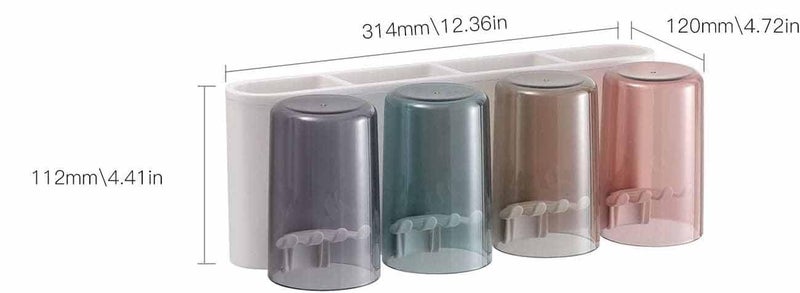TGOPIT Toothbrush Holder Premium Toothbrush Holder Wall Mounted with 4 Cups Kids Favorite Candy Toothbrush Holder for Bathroom Space Saving Toothbrush Organizer - Image 5