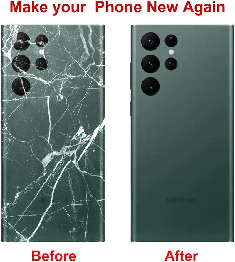 Perzework استبدال زجاج خلفي لجهاز سامسونج جالاكسي S22 ألترا 6.8 بوصة 5G مع مجموعة أدوات الإصلاح ومواد لاصقة مثبتة مسبقًا (أخضر) - Image 4