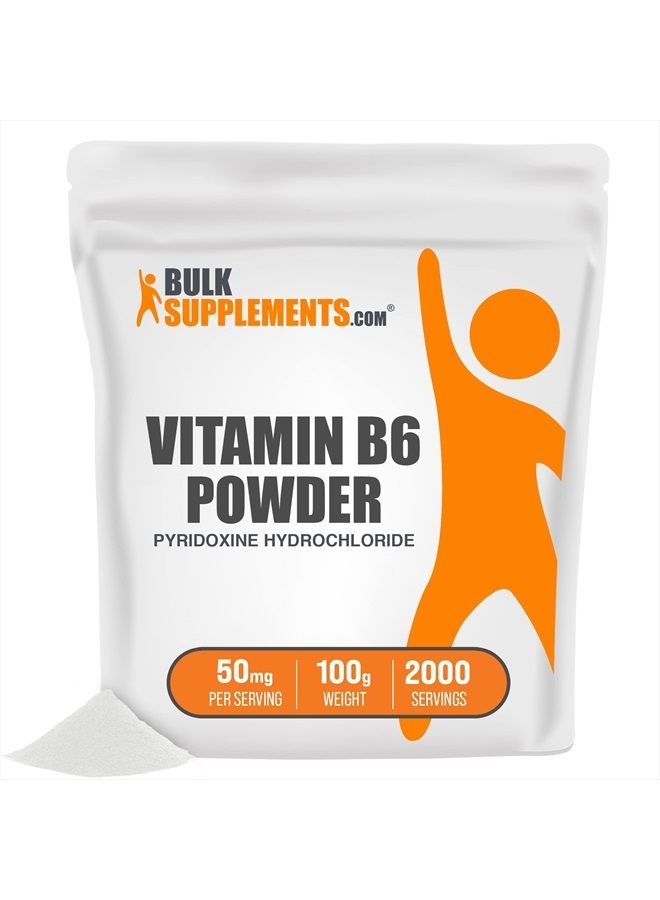 BULKSUPPLEMENTS.COM Vitamin B6 50mg (Pyridoxine HCl) Powder - Memory Vitamins for Men - B6 Vitamins - B6 Vitamins (100 Grams 3.5 oz) - Image 1